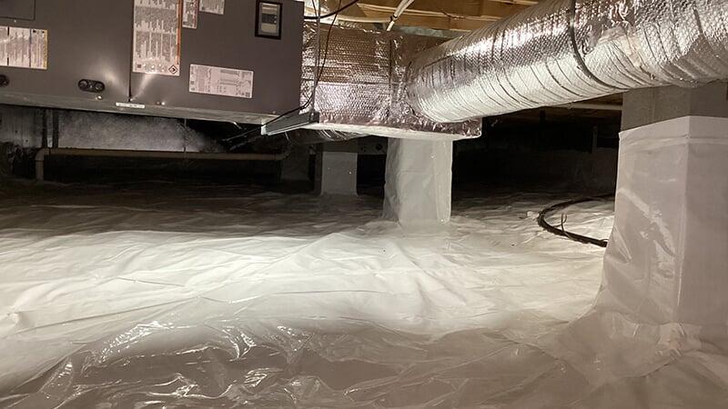 Clean and dry encapsulated crawlspace.